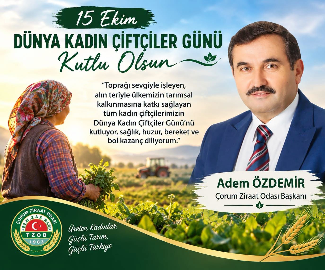 ÖZDEMİR, “ÜRETEN, EMEK VEREN KADIN ÇİFTÇİLERİMİZ TARIMIN GÜCÜDÜR”